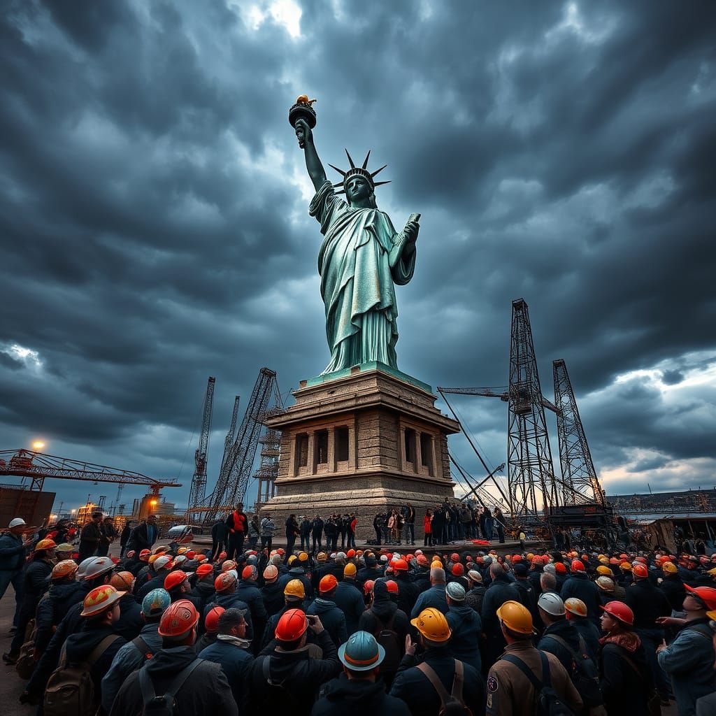 French Dismantle Iconic Statue of Liberty in Haunting HDR