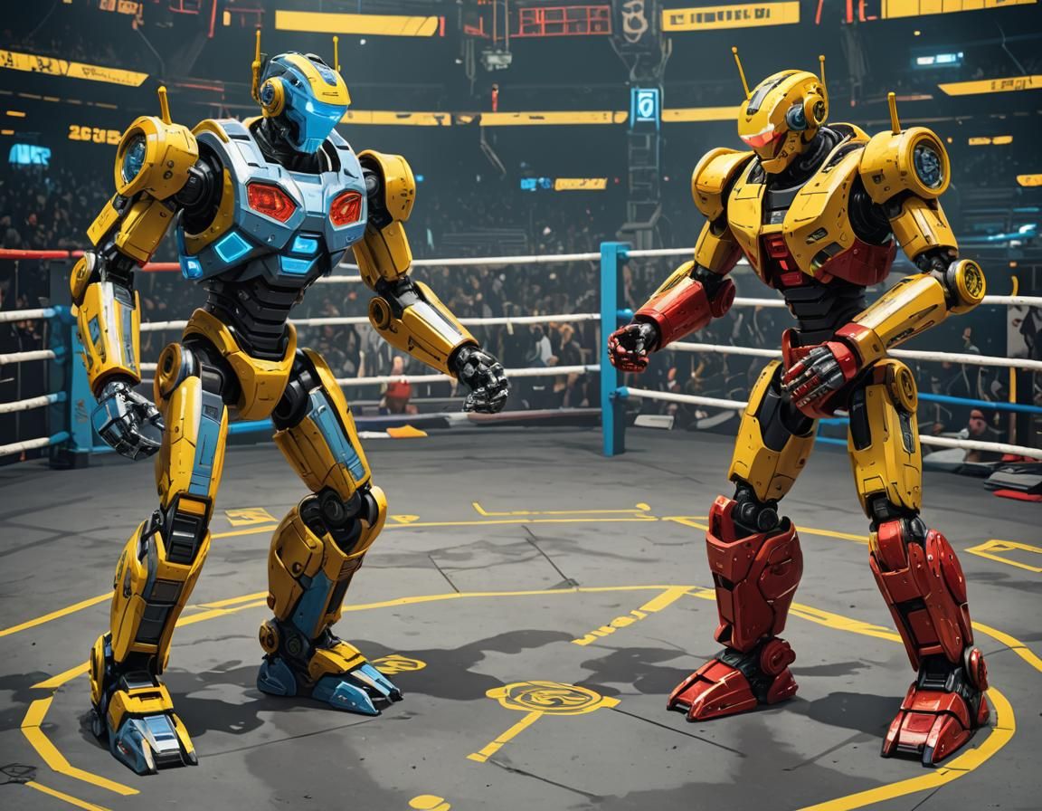 Futuristic Robot Boxing Match in 2099