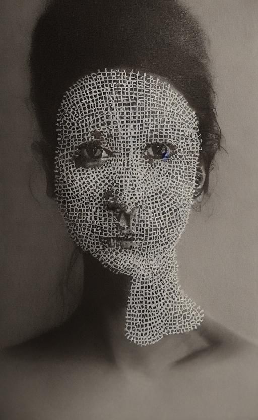 Minimalist String Art Portrait with Intricate Detail