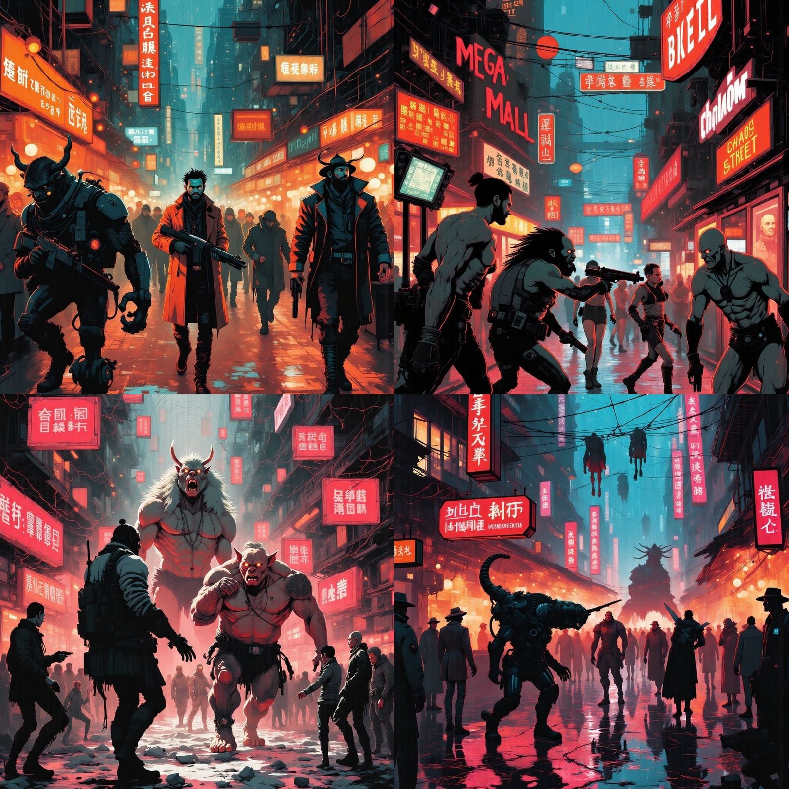 Cyberpunk Battle in Shadowrun Marketplace