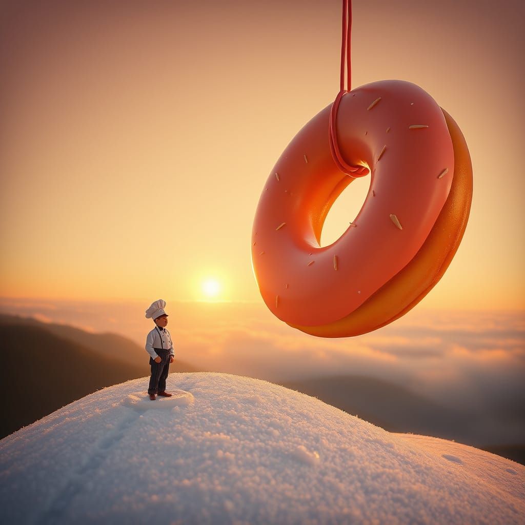 Pastry Chef and Doughnut Portrait, Loish Style