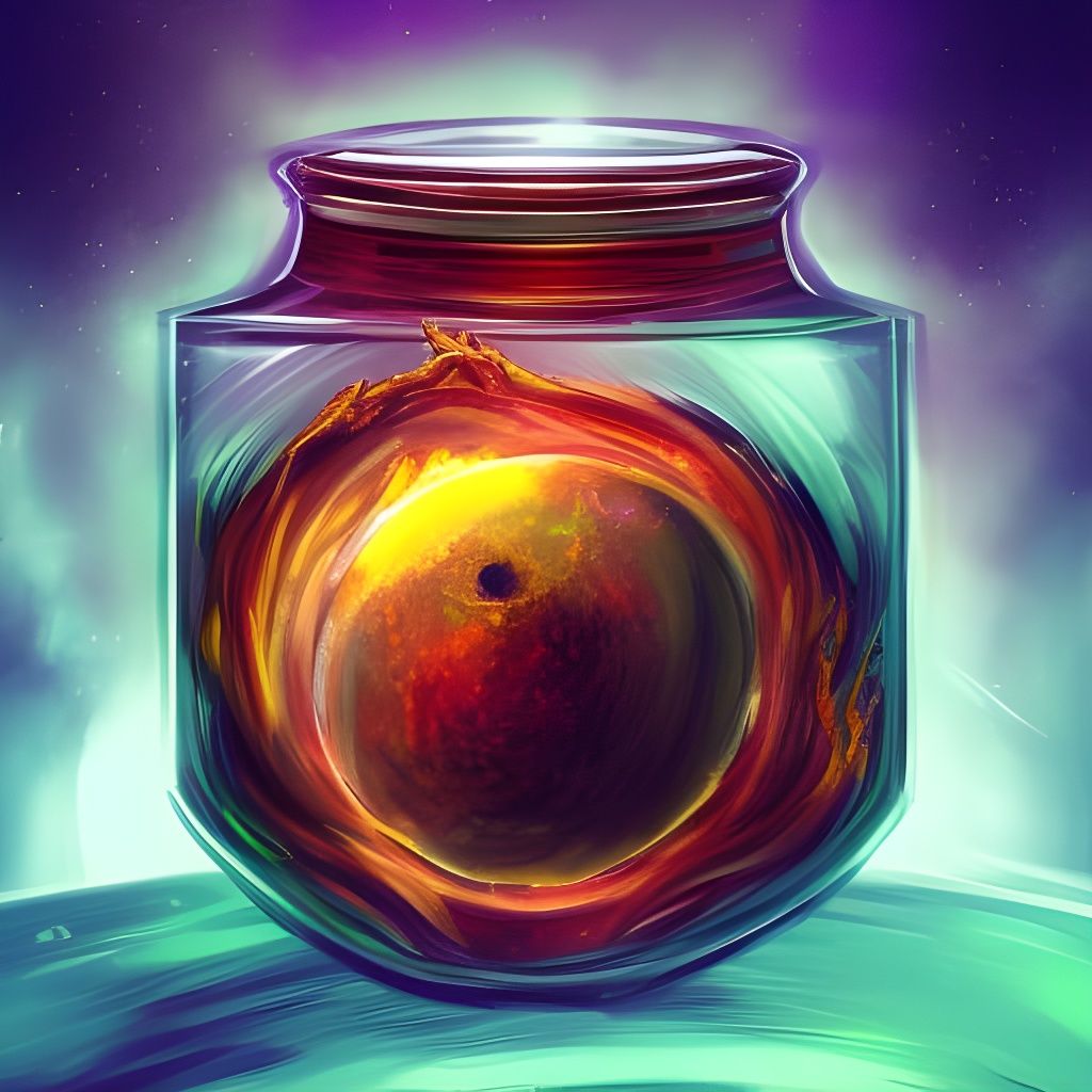 Demonic Planet in a Jar: Hyperrealistic Concept Art