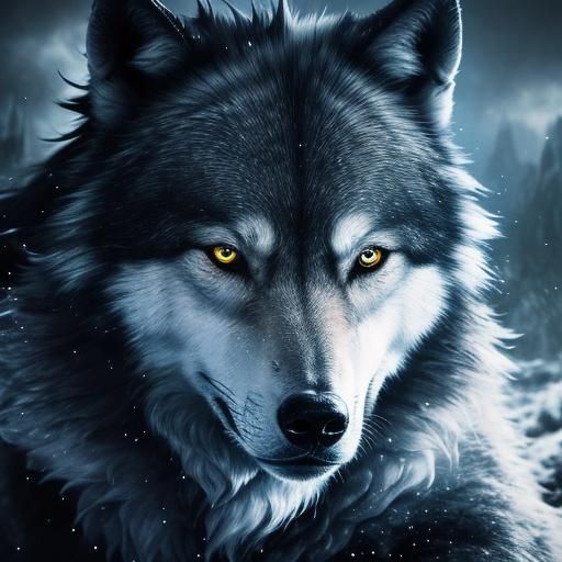 Hyperrealistic Galaxy Wolf in Stunning Detail