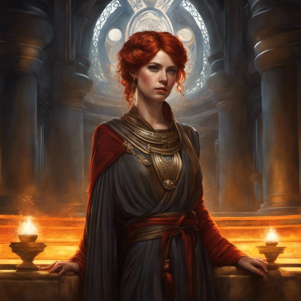 Rococo Redhead Portrait with Dramatic Lighting