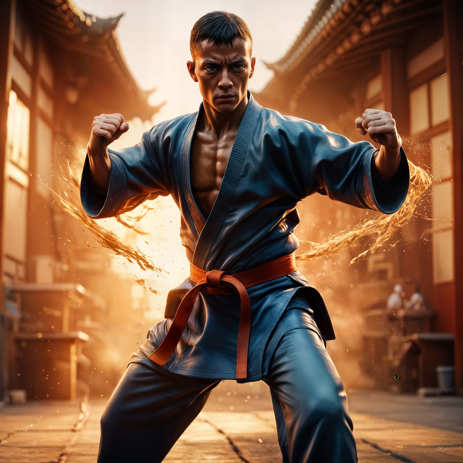Dynamic Martial Artist Mid-Action in Unreal Engine