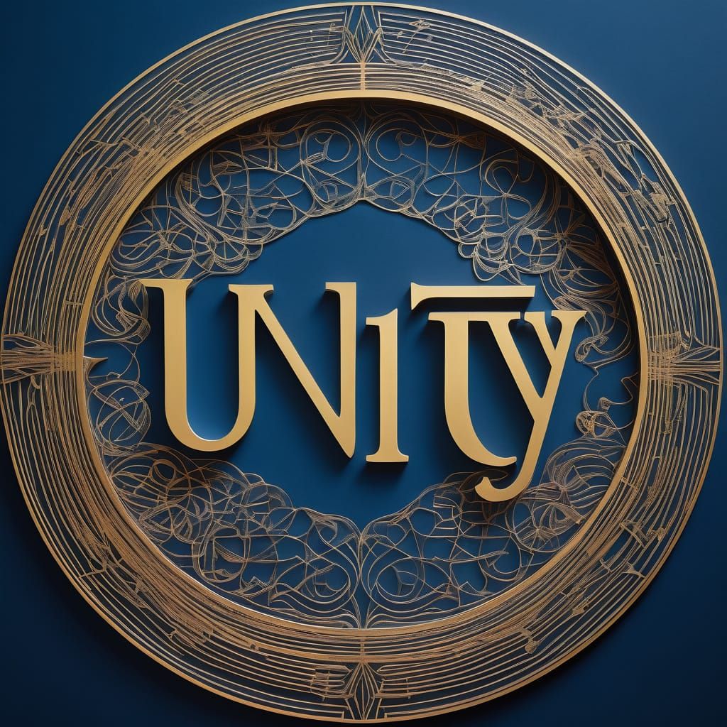 Hand-Drawn Letters Form Unity Circle in Metallic Cursive Scr...