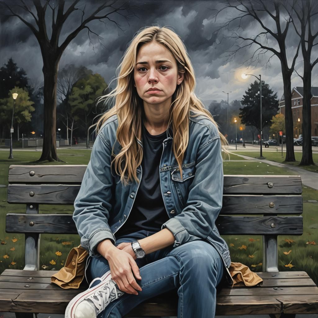 Woman's Grief: A Poignant Digital Painting