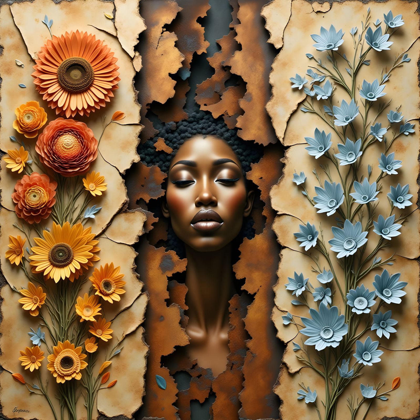 Autumn to Winter Transition in Paper Sculpture Art