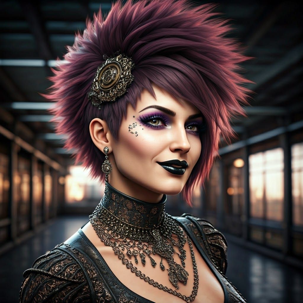 Goth Punk Princess in Steampunk Splendor