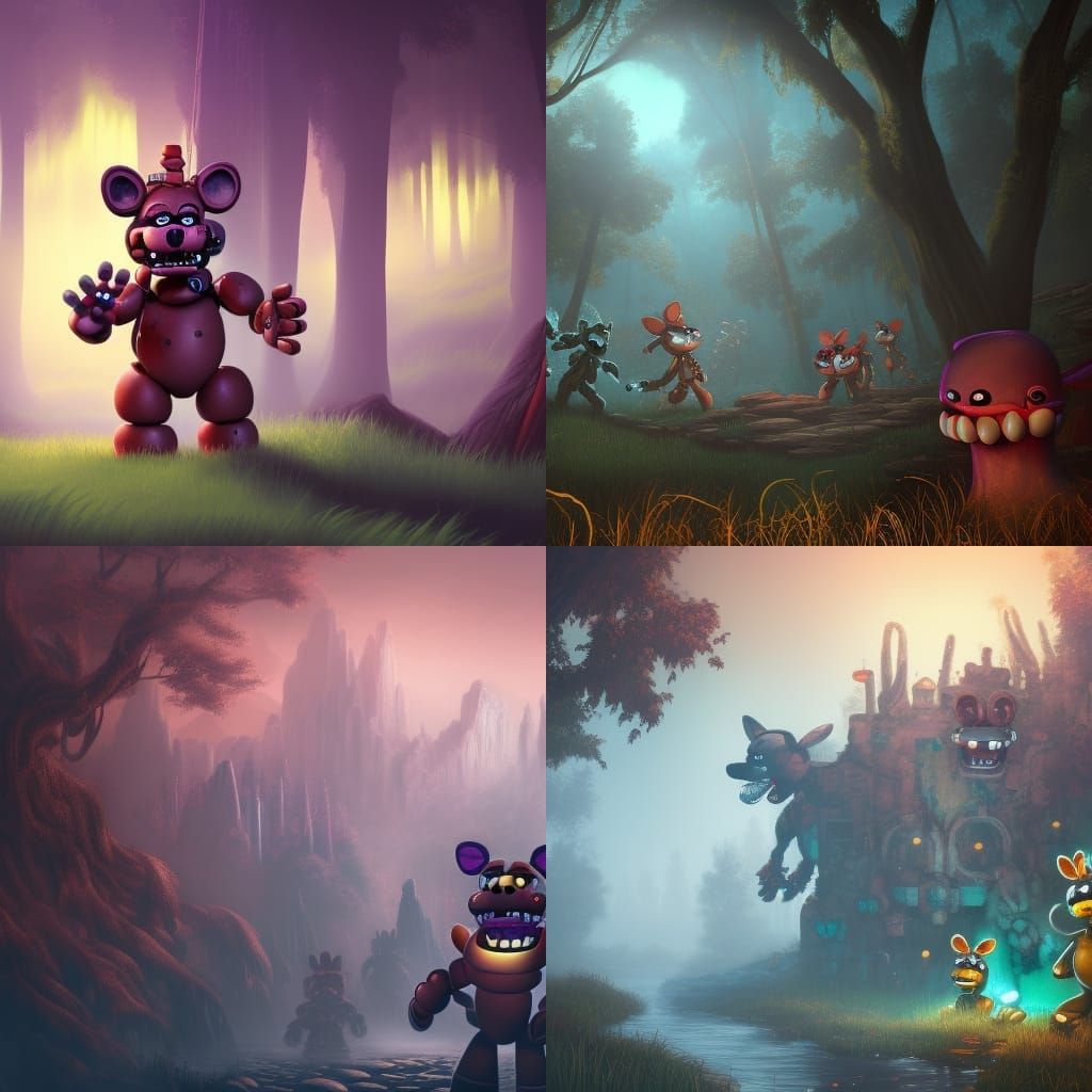 Intricate FNAF Fantasy Concept Art