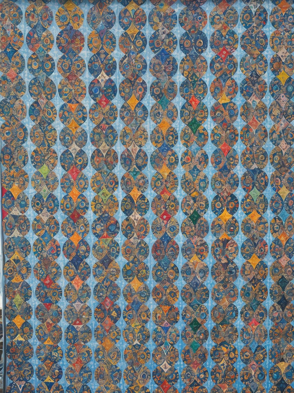 Vibrant Textile Tapestry in Intricate Weaving Style