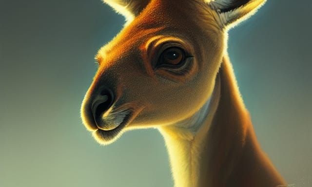 Intricate Kangaroo Portrait in Digital Art Style