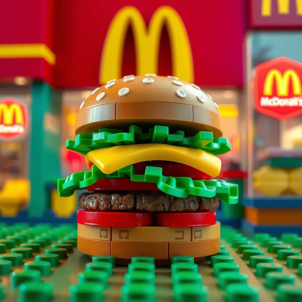 Lego Hamburger at McDonald's: Digital Brick Art