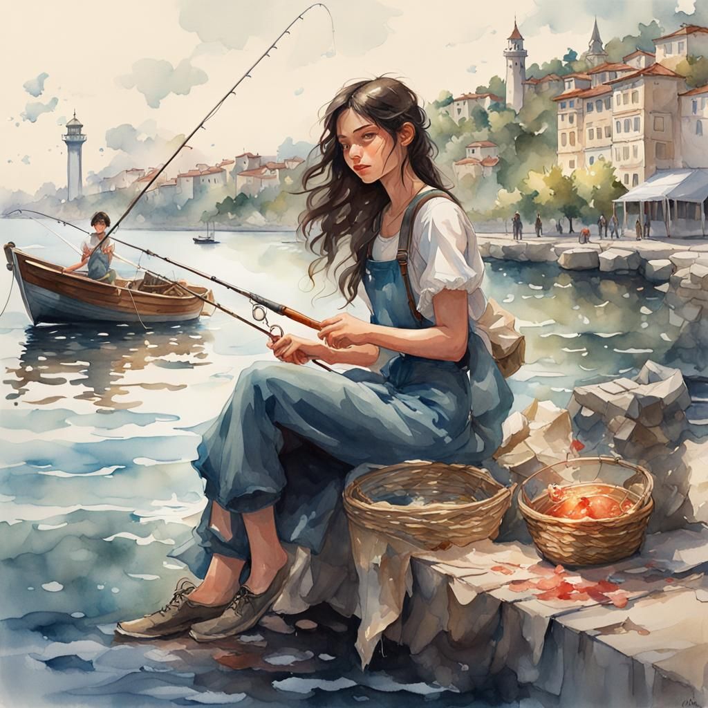 Fishing girl