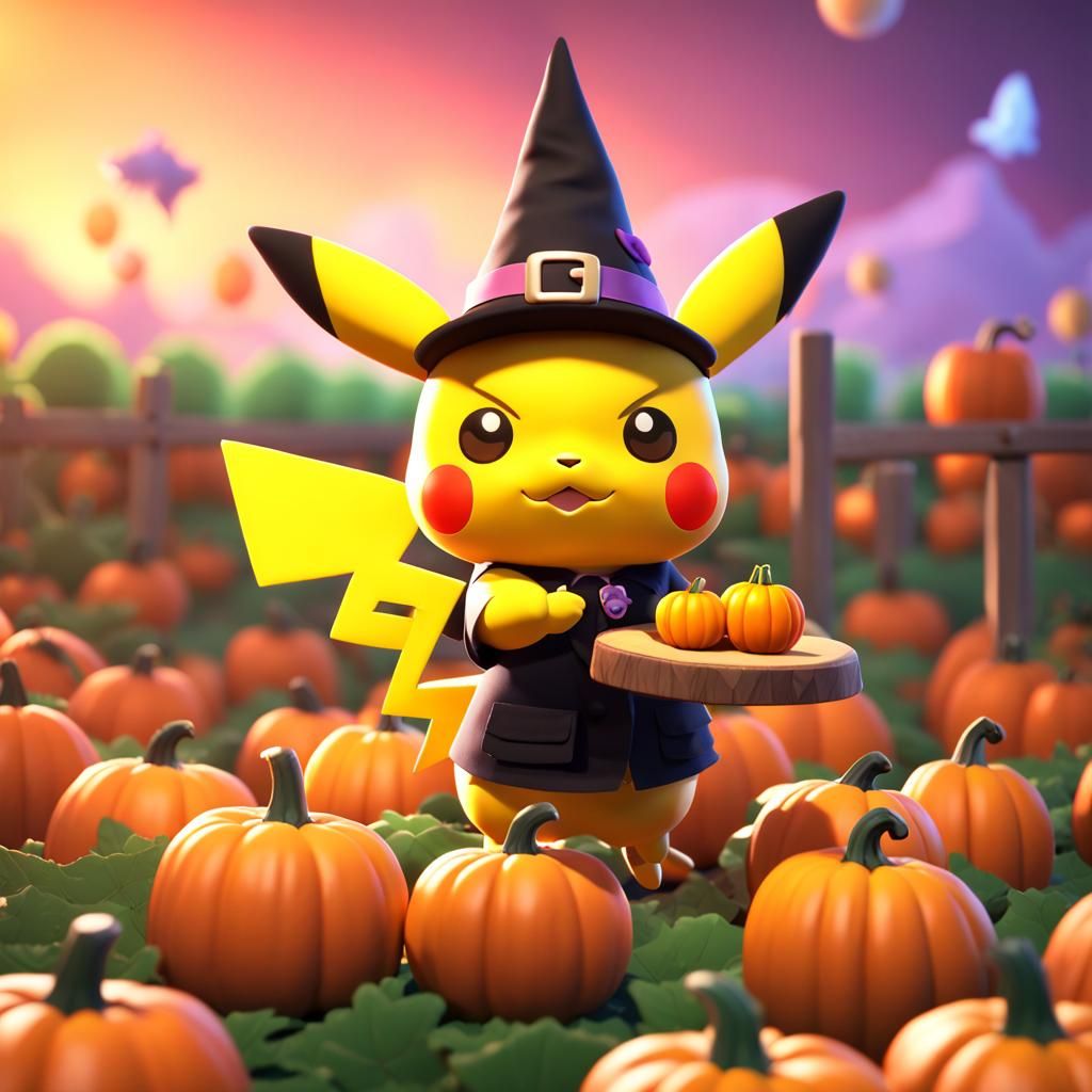 Pikachu as a Witch Plays Animal Crossing