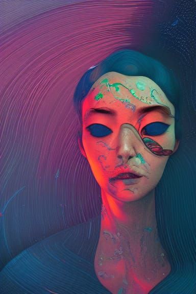 Sadness and Loss Portrait in Post-Impressionist Style