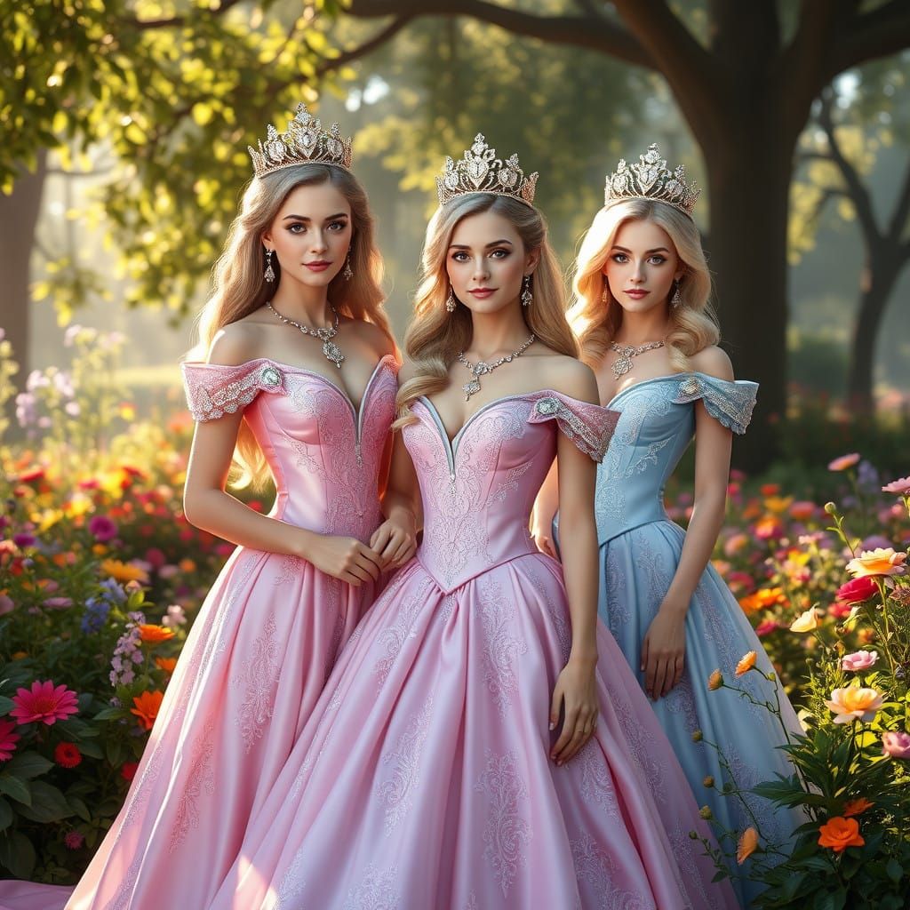 Regal Princesses in Enchanting Garden Settings, Inspired by...