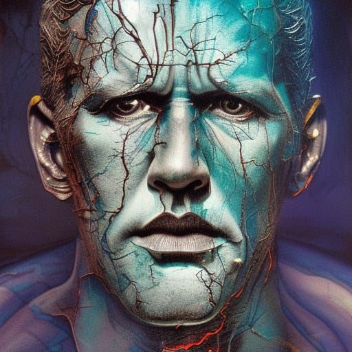 Superman Portrait in Mixed Artistic Styles