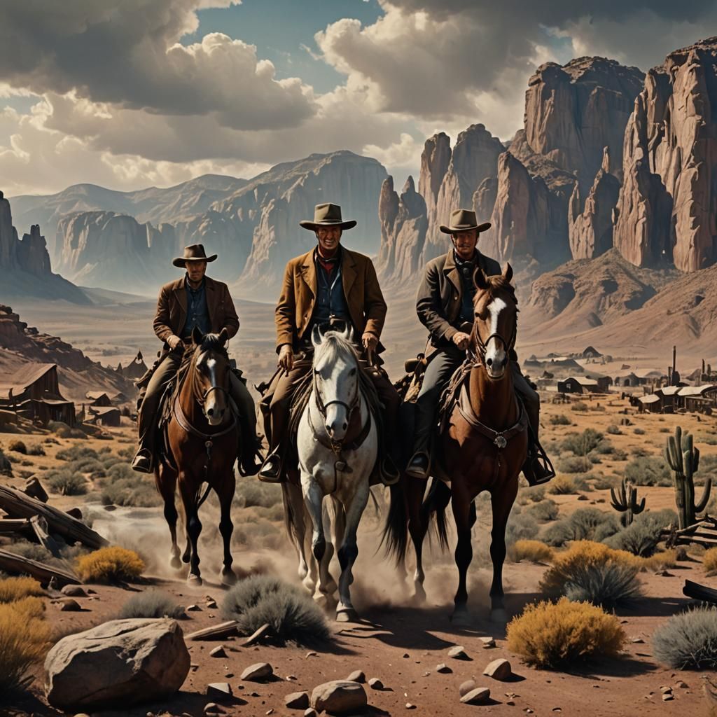 Western Gunfighters: Detailed Matte Painting in 8k