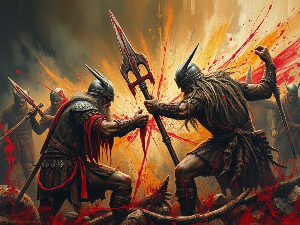 Grisly Viking Battle in a Hellscape