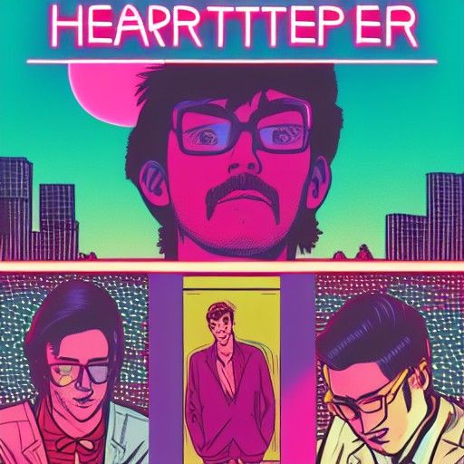 Heartstopper Comic Book Cover in Synthwave Neon