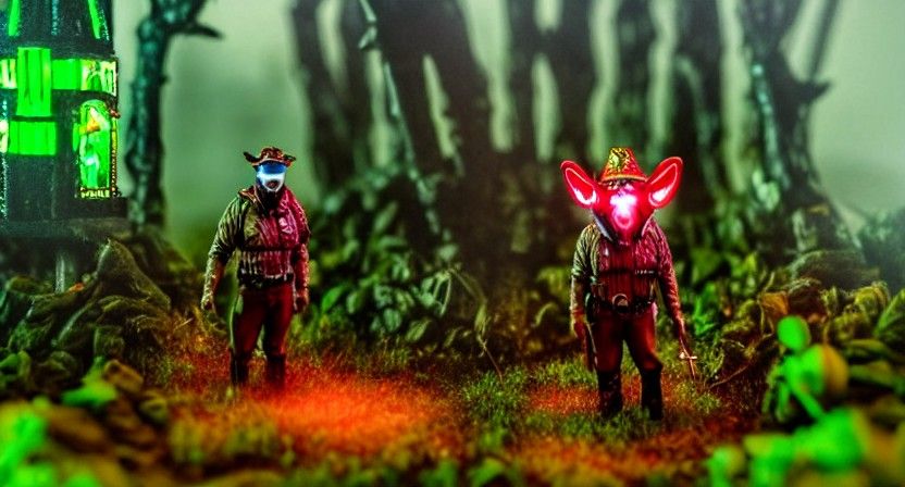 Gamekeeper in Solarpunk Mask Diorama
