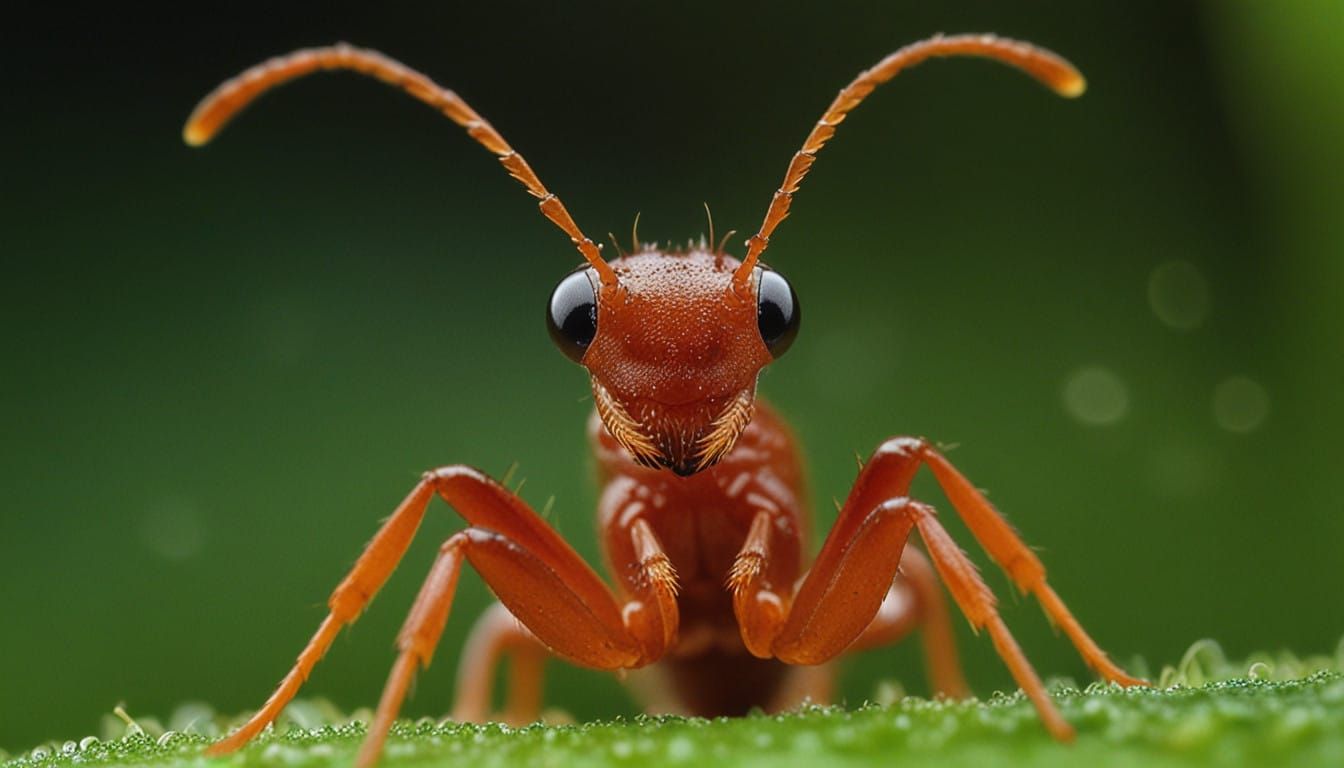 Red Fire Ant Portrait in Amazonas Jungle