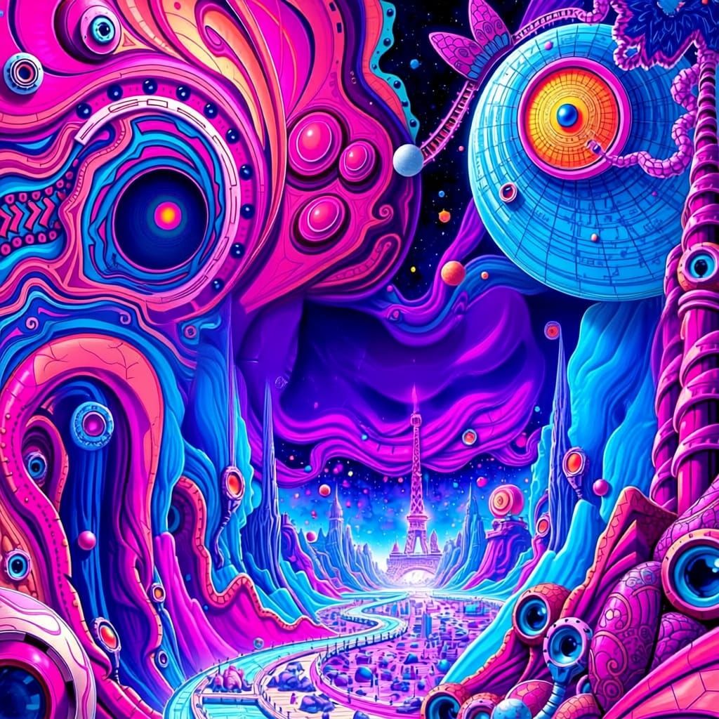 Whimsical Trippy Fantasy-Scape