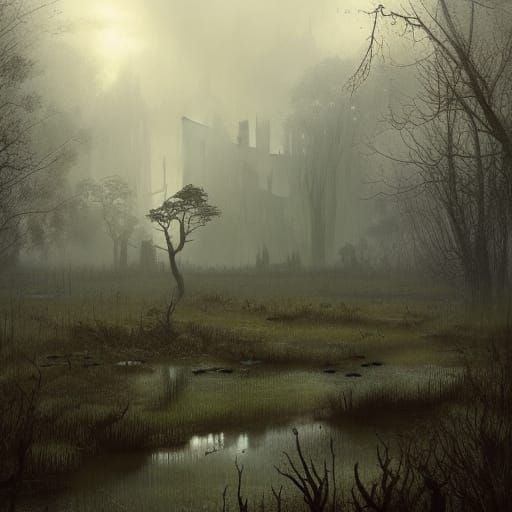Sinister Dark Ruin in Misty Moor Swampland