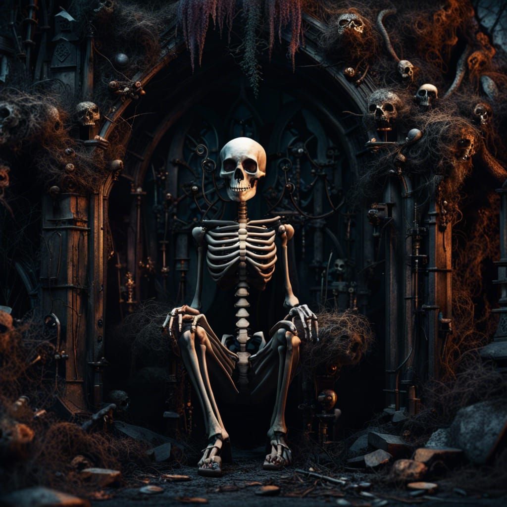 Dark Skeleton with Secrets and Keys