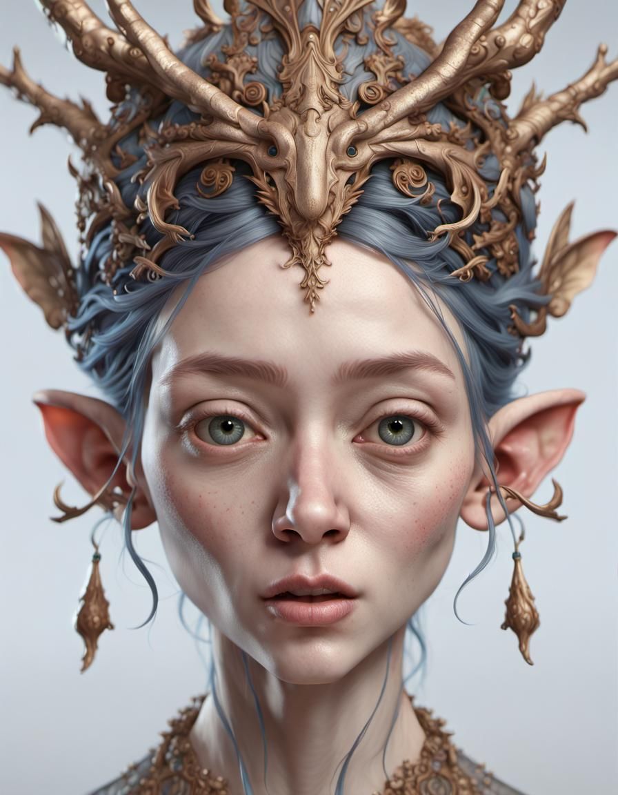 Detailed Fairy Portrait in Hyperrealistic 3D