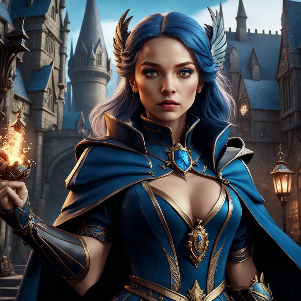 Detailed Ravenclaw Girl Fantasy Concept Art
