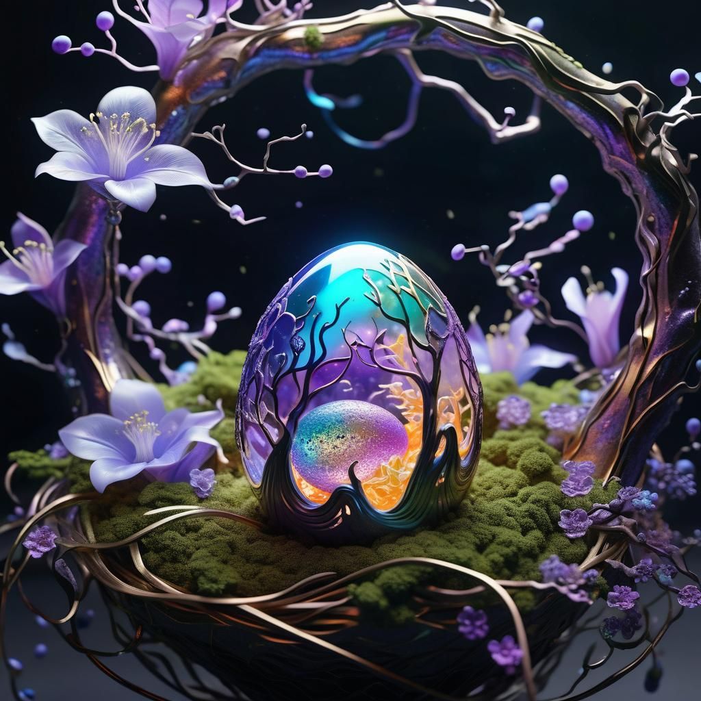 Hummingbird Egg Lava Lamp in Nest