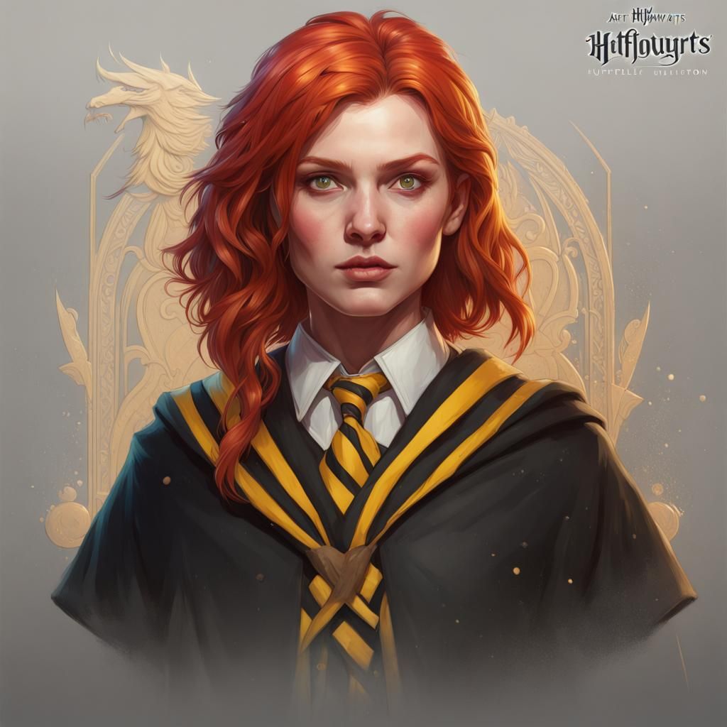 Hogwarts Hufflepuff Student Portrait in 8k Resolution