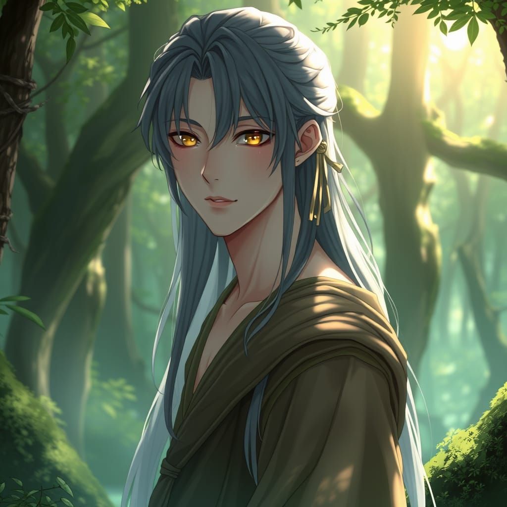 Enigmatic Forest Guardian in Ethereal Beauty