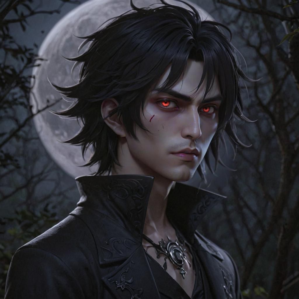 Anime Style 3D Vampire Moon God