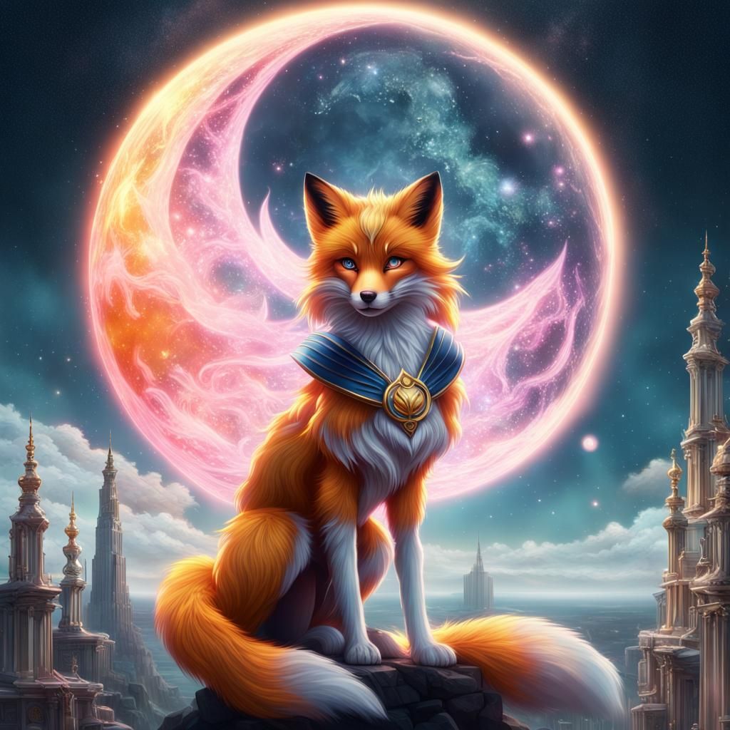 Celestial Fox as Sailor Moon, Digital Painting