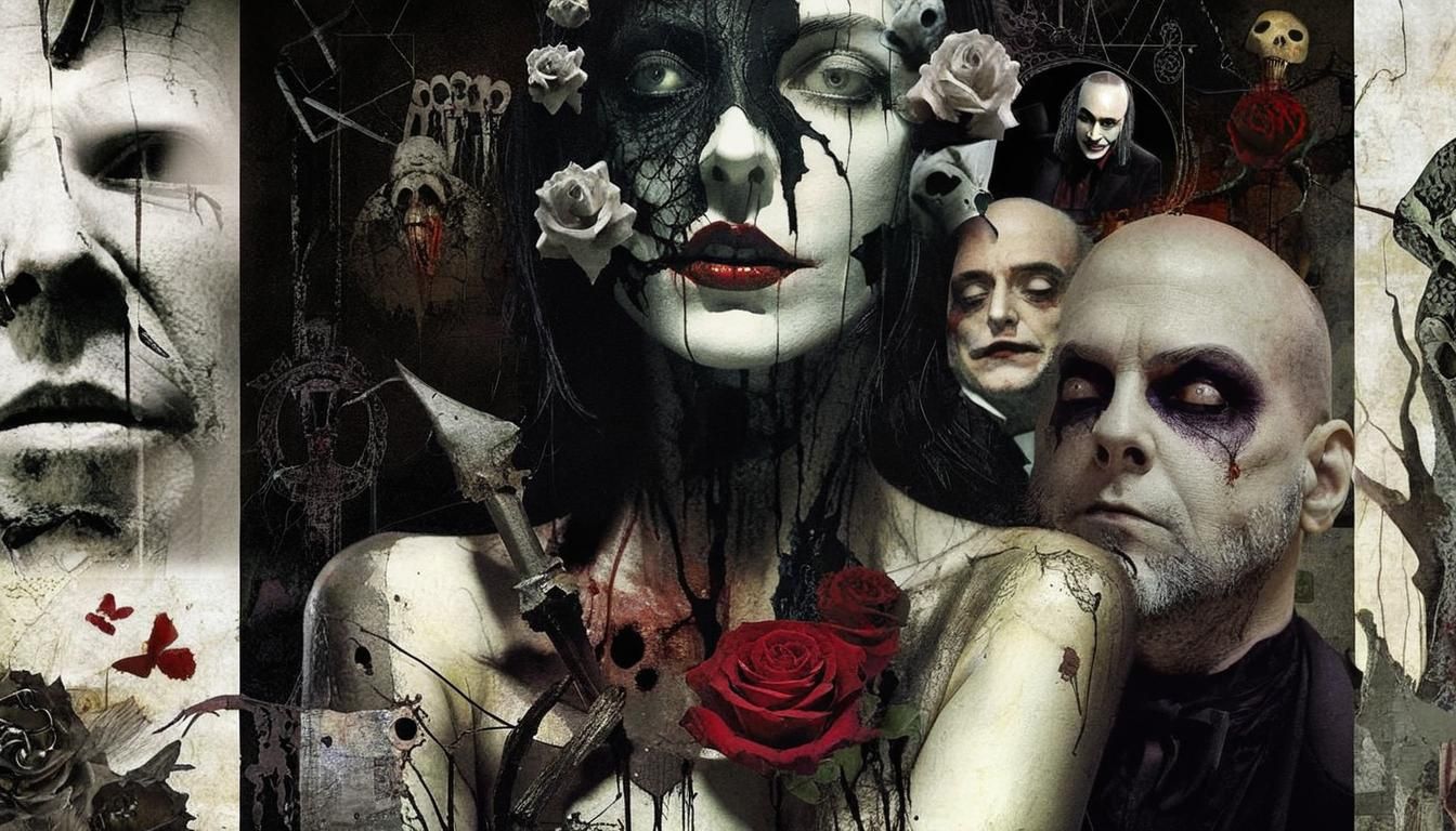 Gothic Horror Collage in Mixed Media