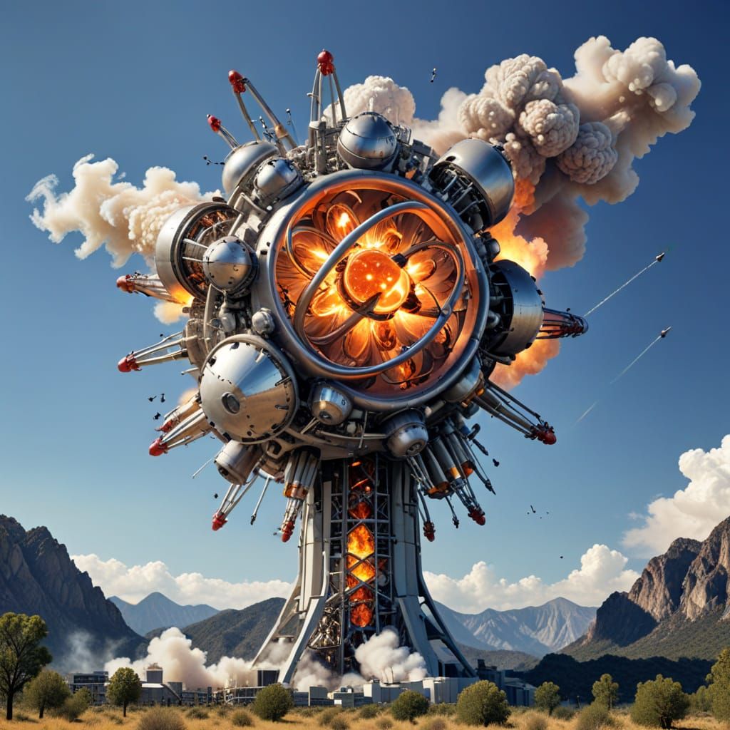 Abstract Atomic Core Illustration