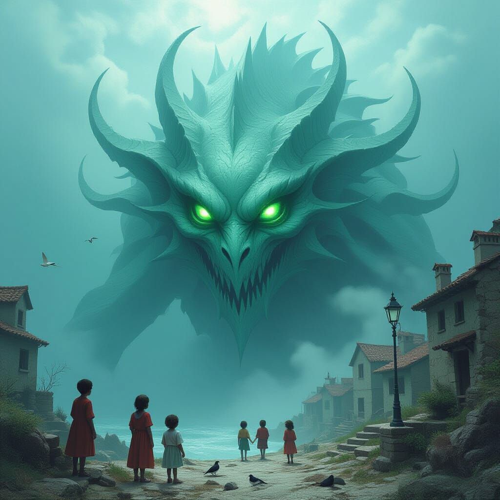 Mysterious Sea Beast Emerges in Misty Estuary