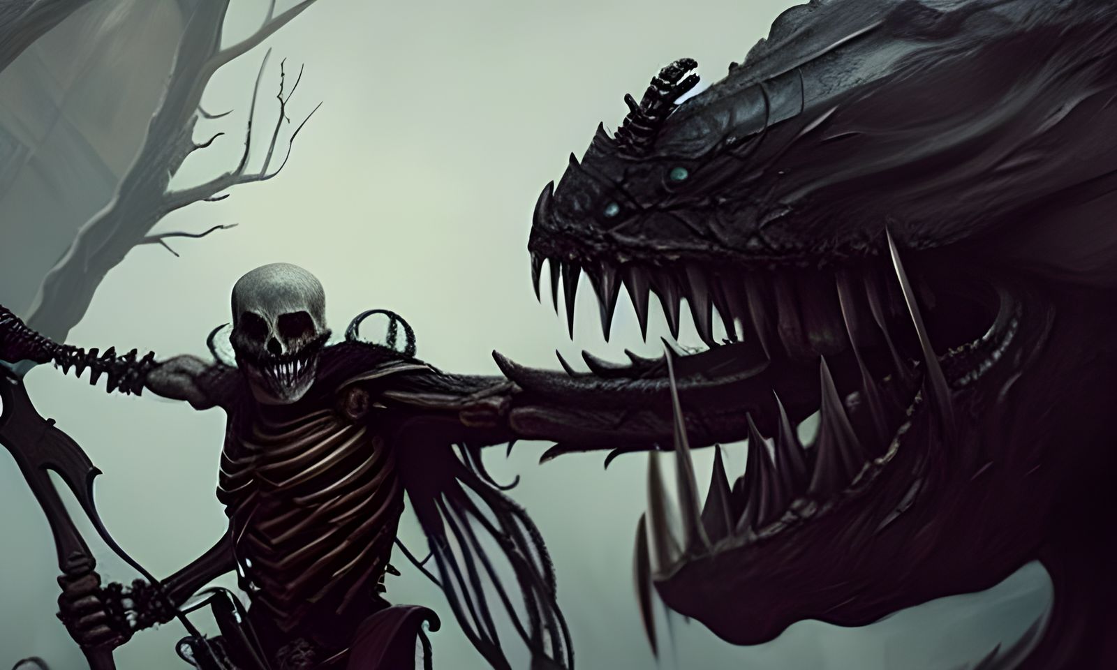 One-Armed Skeleton Warrior's Fiery Battle Cry