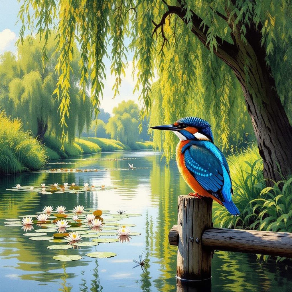 Kingfisher by Vermeer in Dutch Golden Age Style