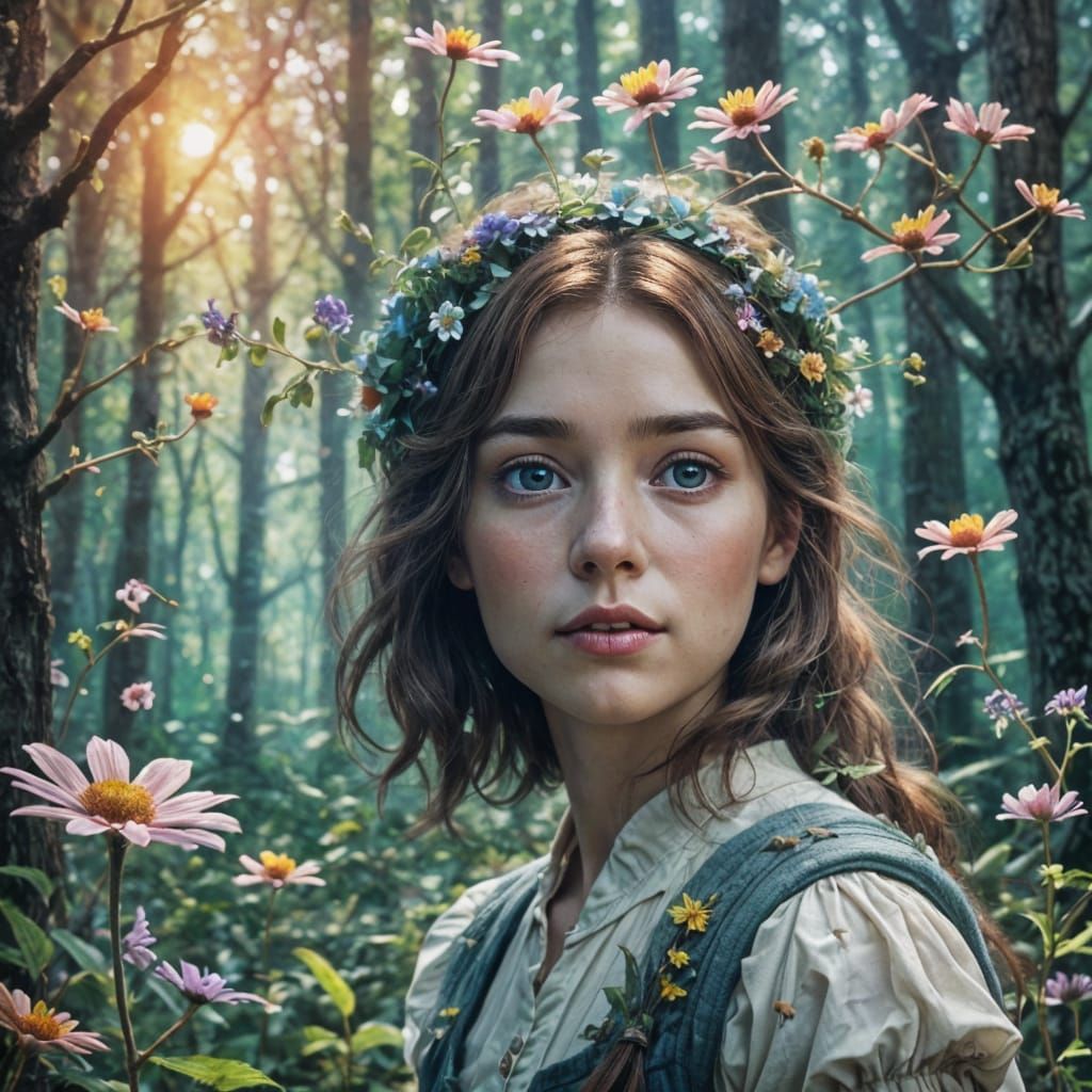 Whimsical Forest Maiden Embodies Imagination in Soft Pastel ...