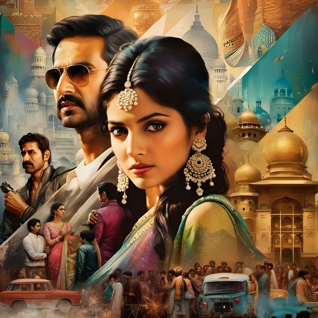 Bollywood Double Exposure: An Indian Culture Collage