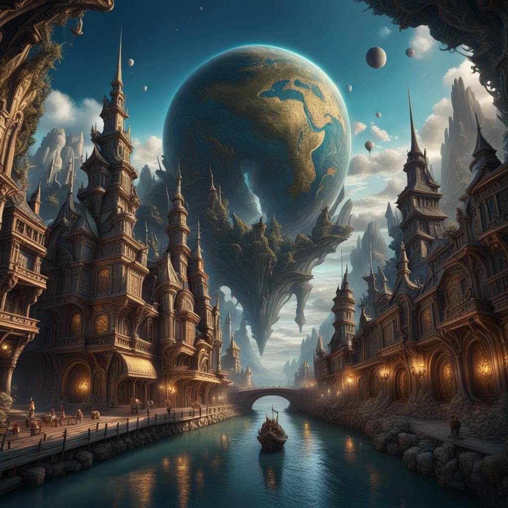 Traveler in a Moving World: Detailed Matte Painting