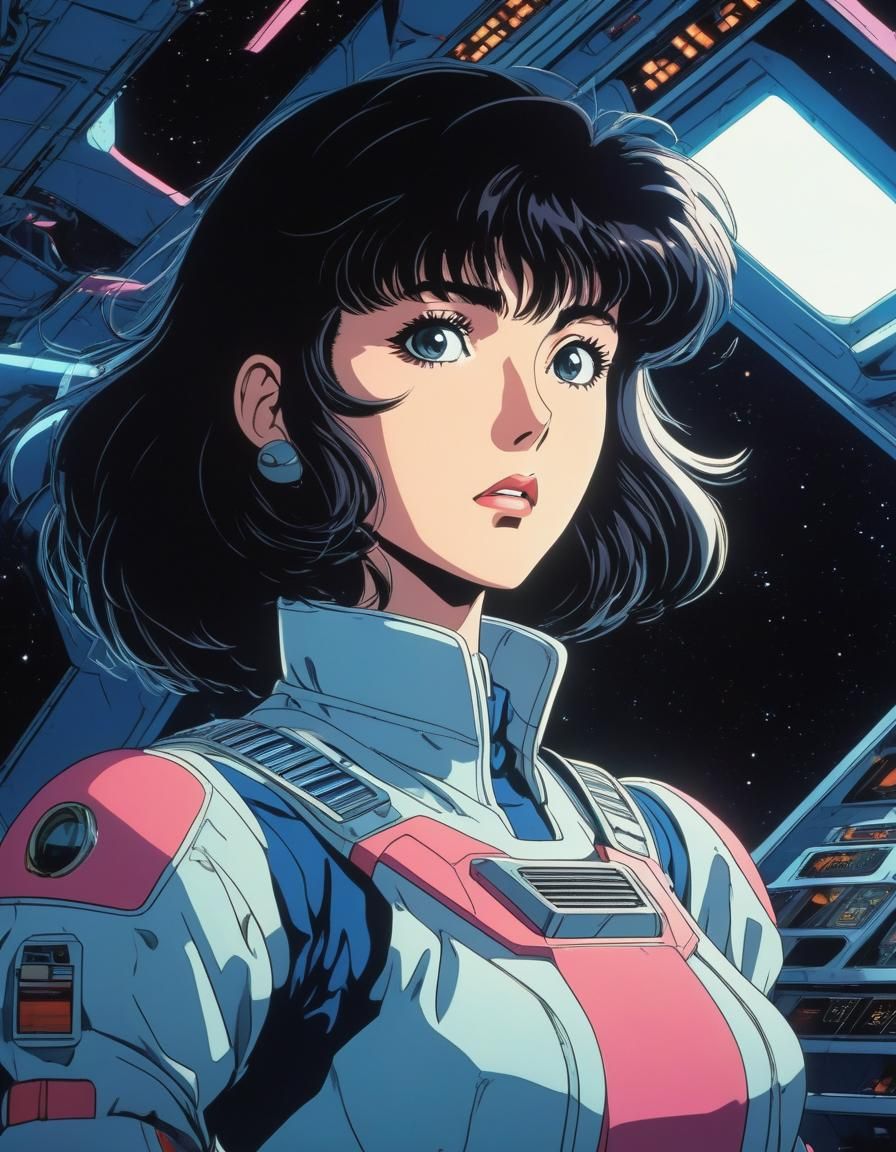 Anime Style: Woman in Spaceship Interior