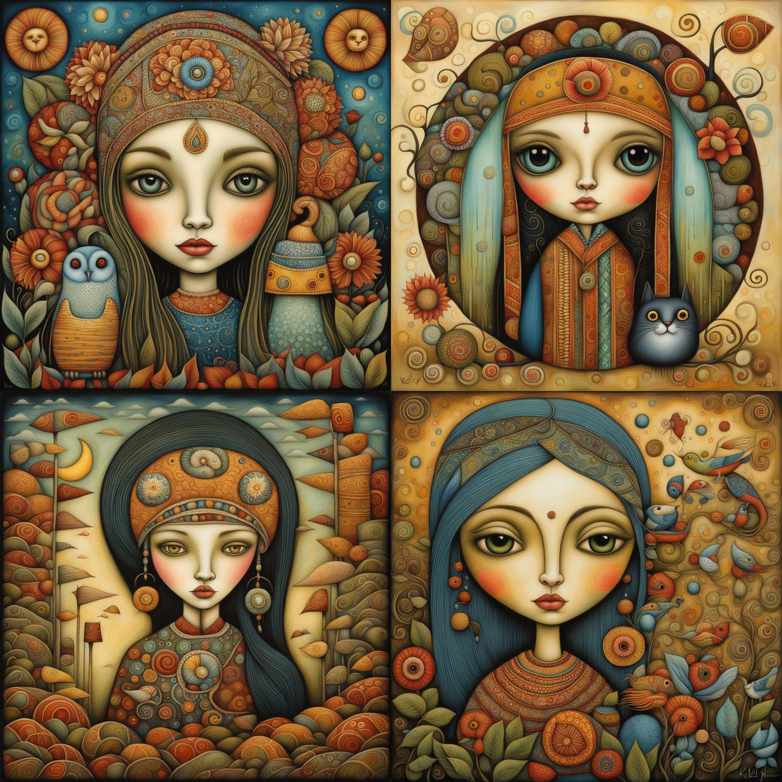 Fantastic Surrealist Art with Vivid Colors and Patterns