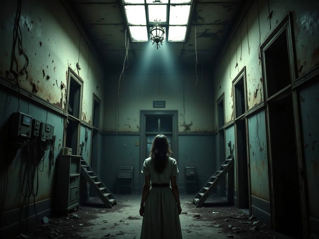 Mad Doctor's Dark Asylum in Victorian Horror Style