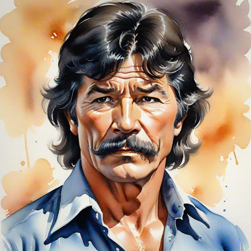 Impressionistic Watercolor Portrait of a Rugged Man