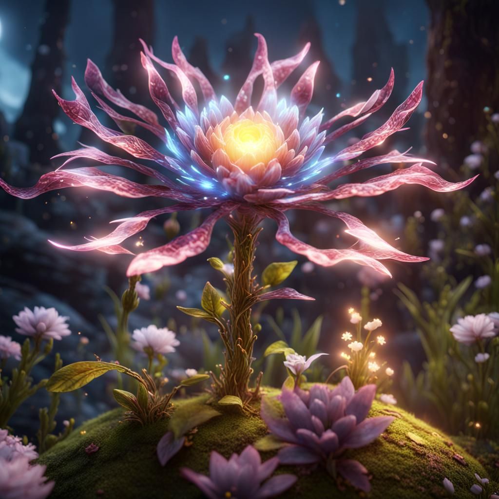 Singing Magic Flower in 3D Game Style